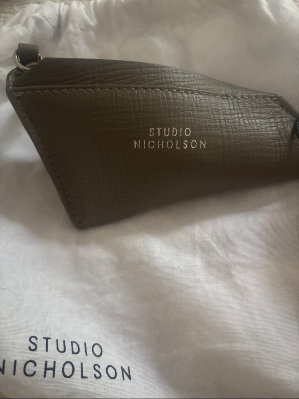 Studio Nicholson Olive Leather Key & Card Holder